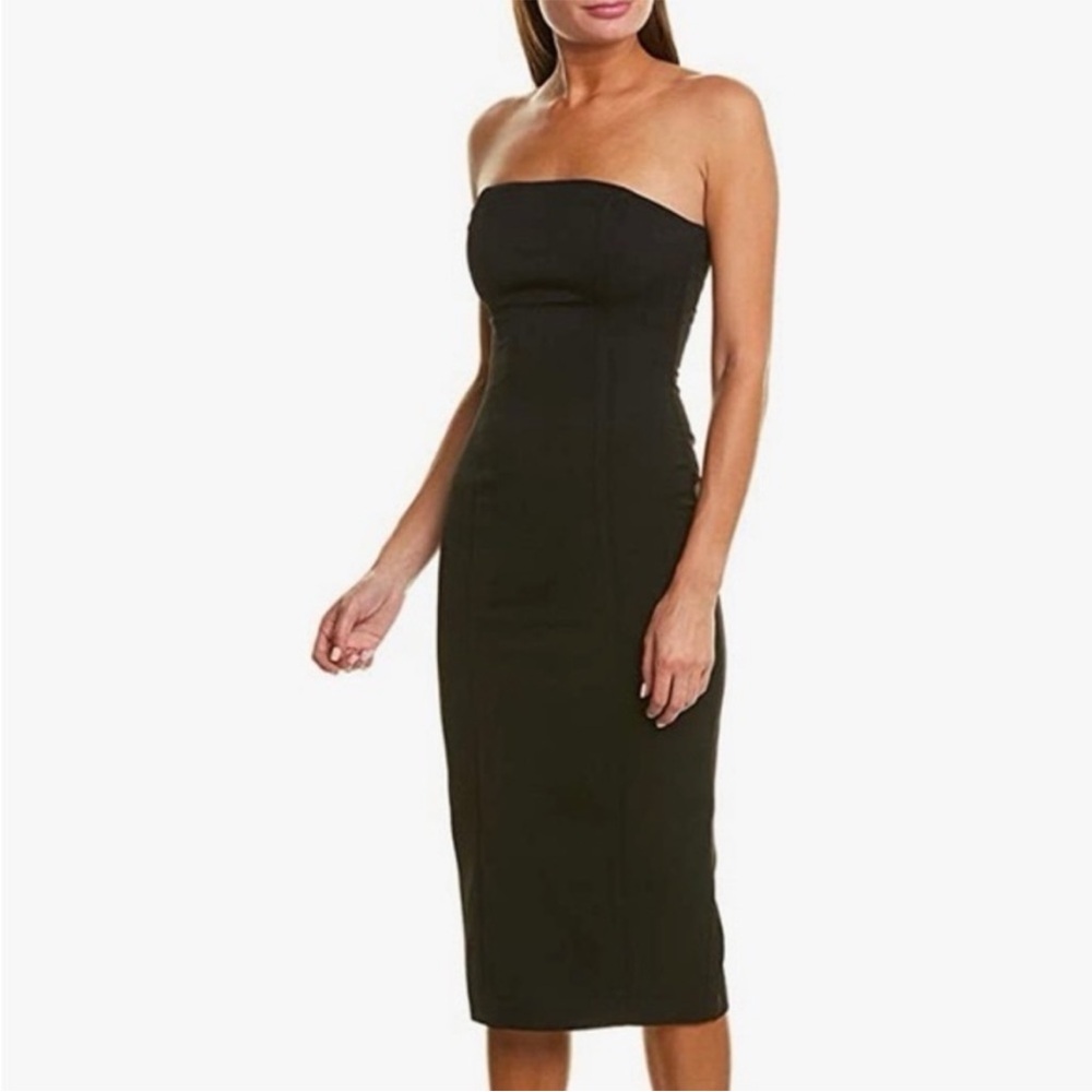 Bb Dakota Black Strapless Dress Midi bodycon cocktail party bustier corset